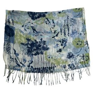 Blue Green And White Scarf / Hijab